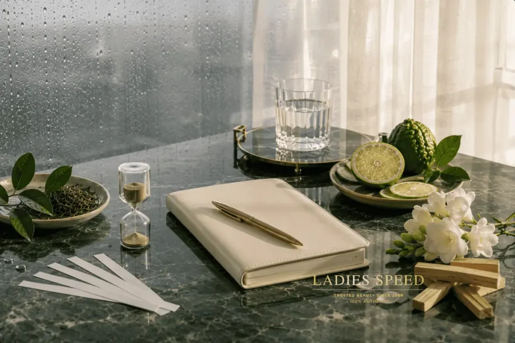 การทดลองน้ำหอมบนผิวและประเมินกลิ่นในอากาศชื้นก่อนใช้ในวันฝนตก โดย Ladies Speed